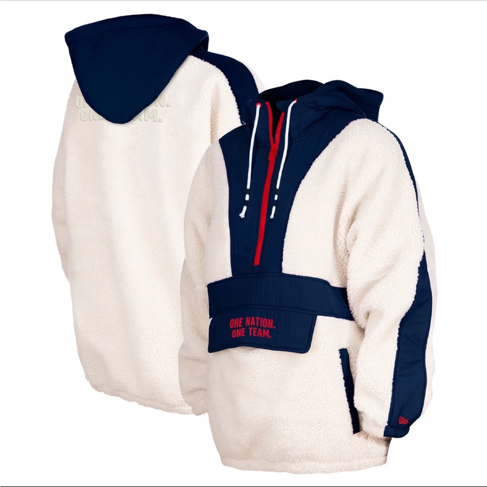 New Era 5th & Ocean USWNT Athleisure Sherpa Half-Zip Hoodie